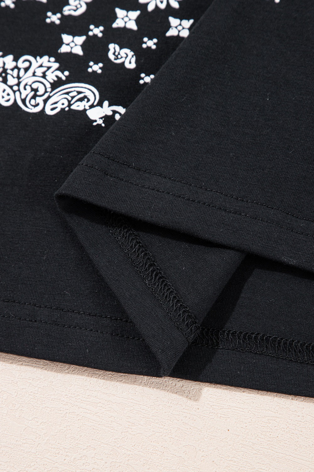 Paisley Round Neck Half Sleeve T-Shirt