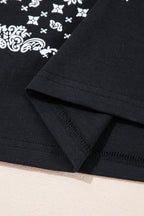 Paisley Round Neck Half Sleeve T-Shirt