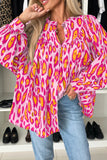 Leopard Print Button Down Long Sleeve Shirt - felvior