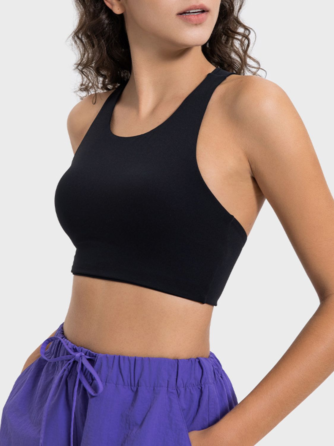 Millennia Cutout Round Neck Active Tank - felvior