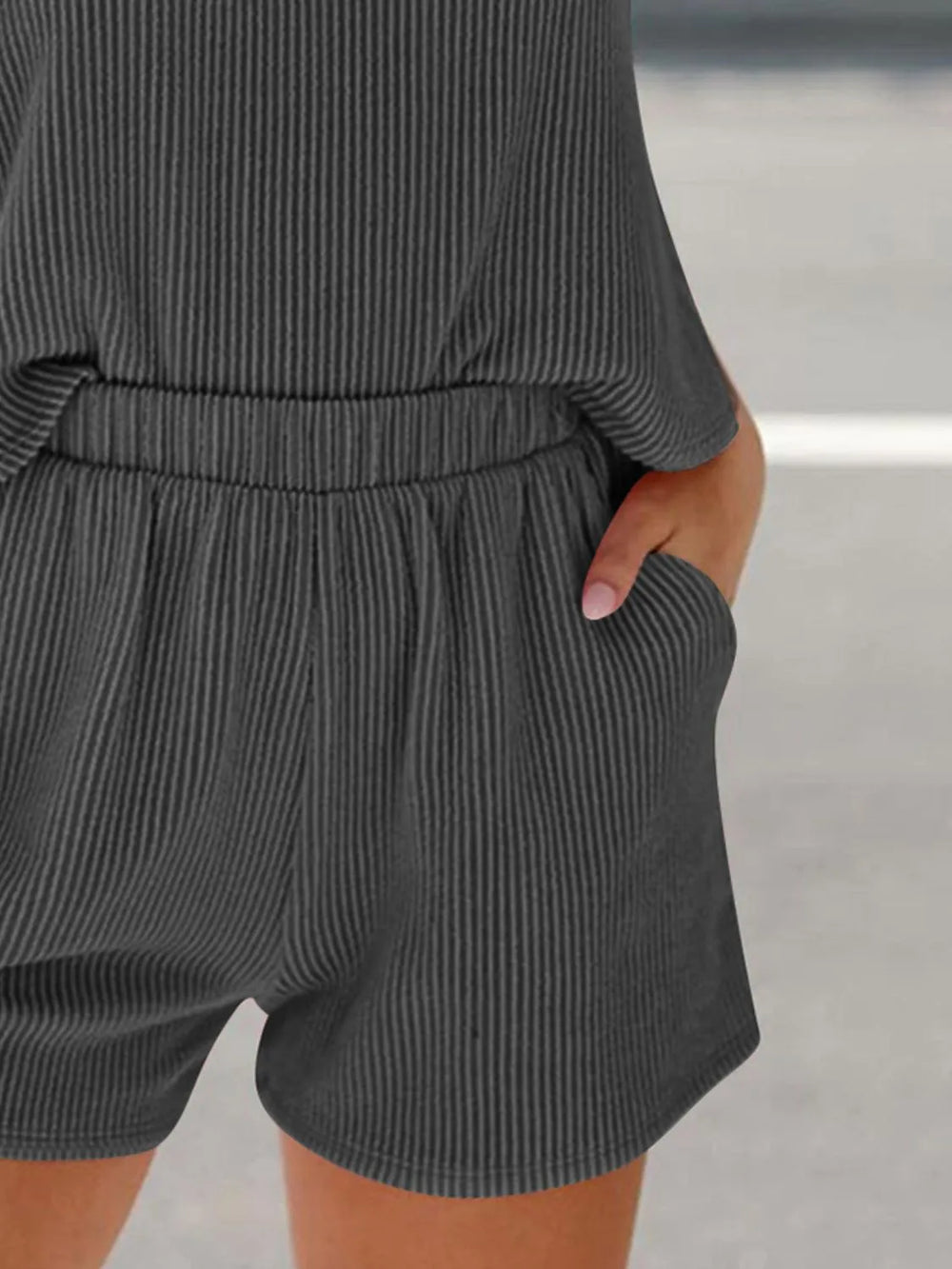 Round Neck Sleeveless Top and Shorts Set