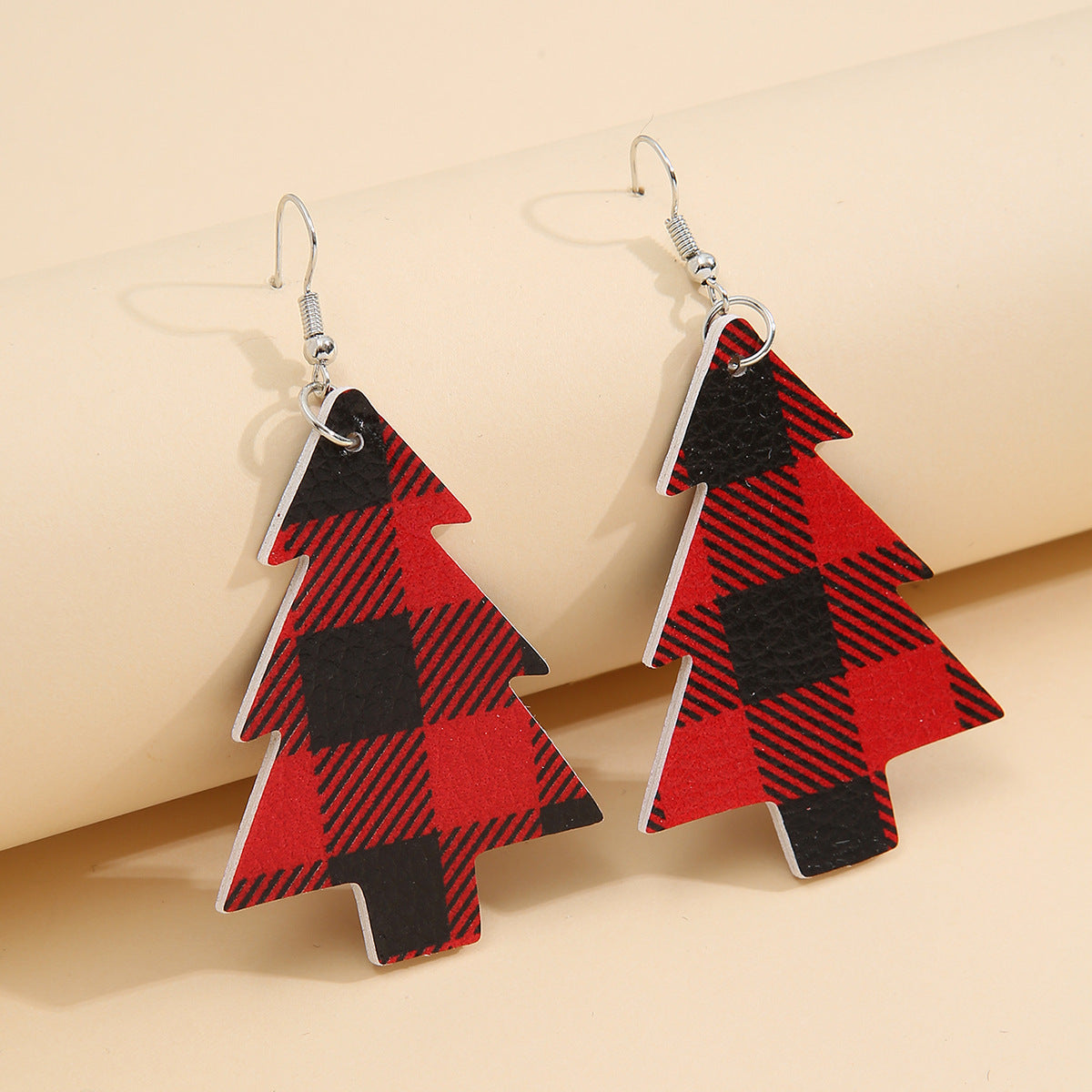 Christmas Tree PU Leather Dangle Earrings - felvior