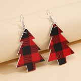 Christmas Tree PU Leather Dangle Earrings - felvior