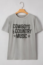 Letter Graphic Round Neck Short Sleeve T-Shirt