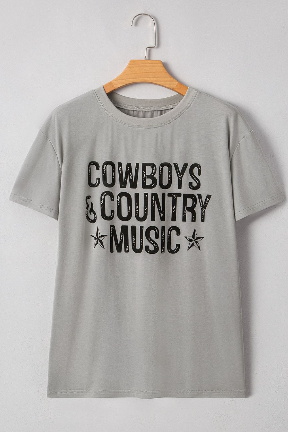 Letter Graphic Round Neck Short Sleeve T-Shirt