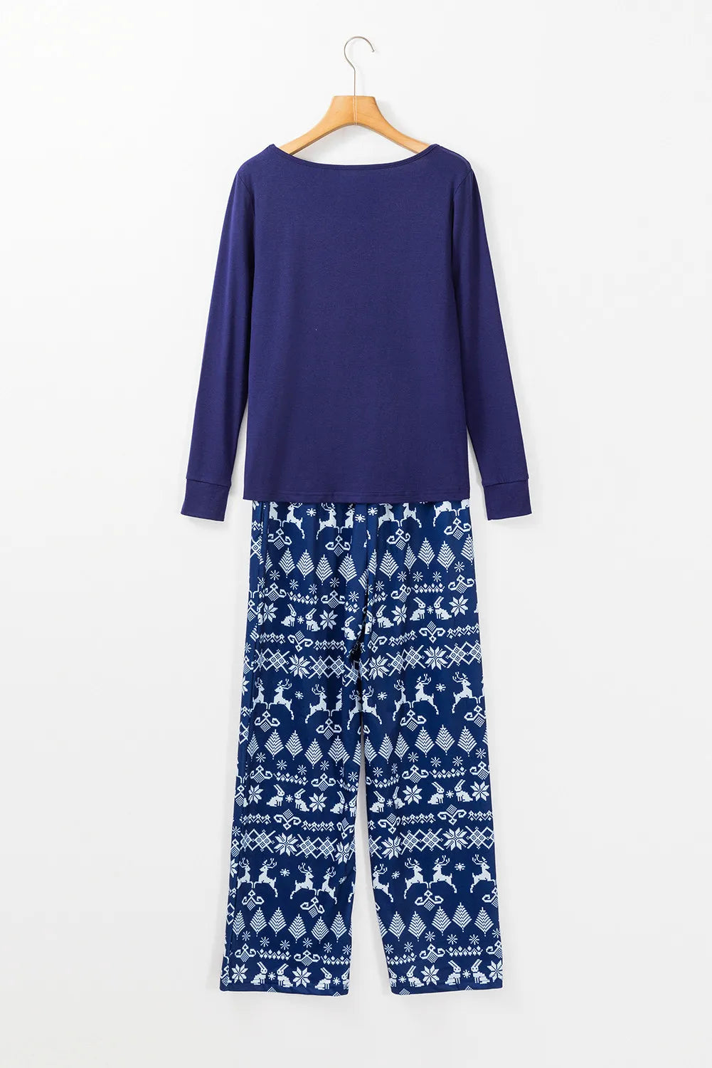 Round Neck Long Sleeve Top and Printed Pants Lounge Set - felvior
