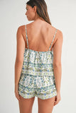 MABLE Floral Printed Peplum Top and Shorts Set - felvior