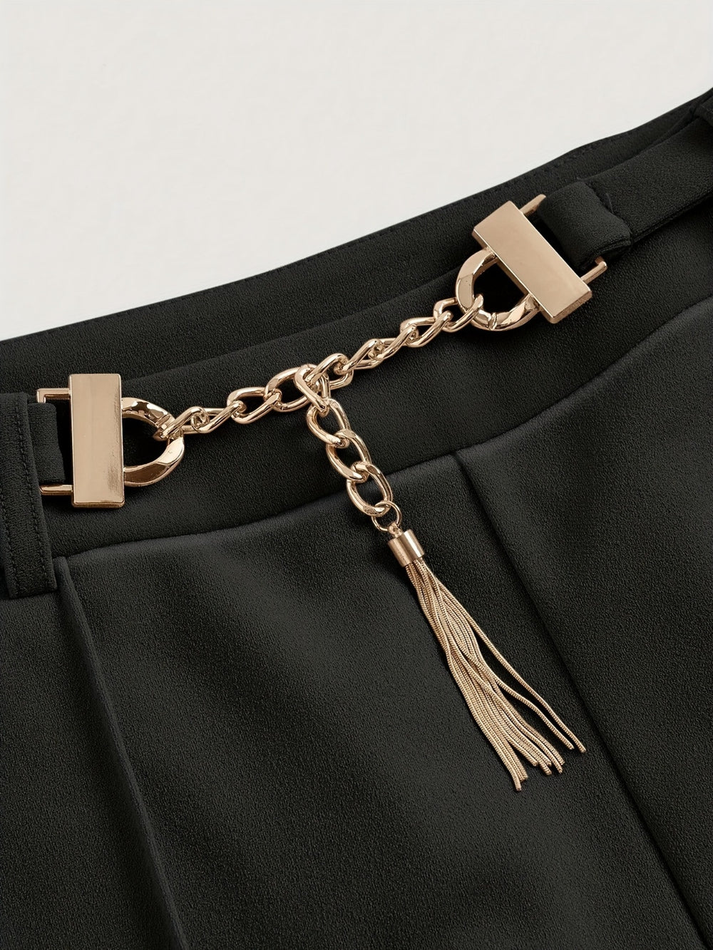 Chain Detail High Waist Pants
