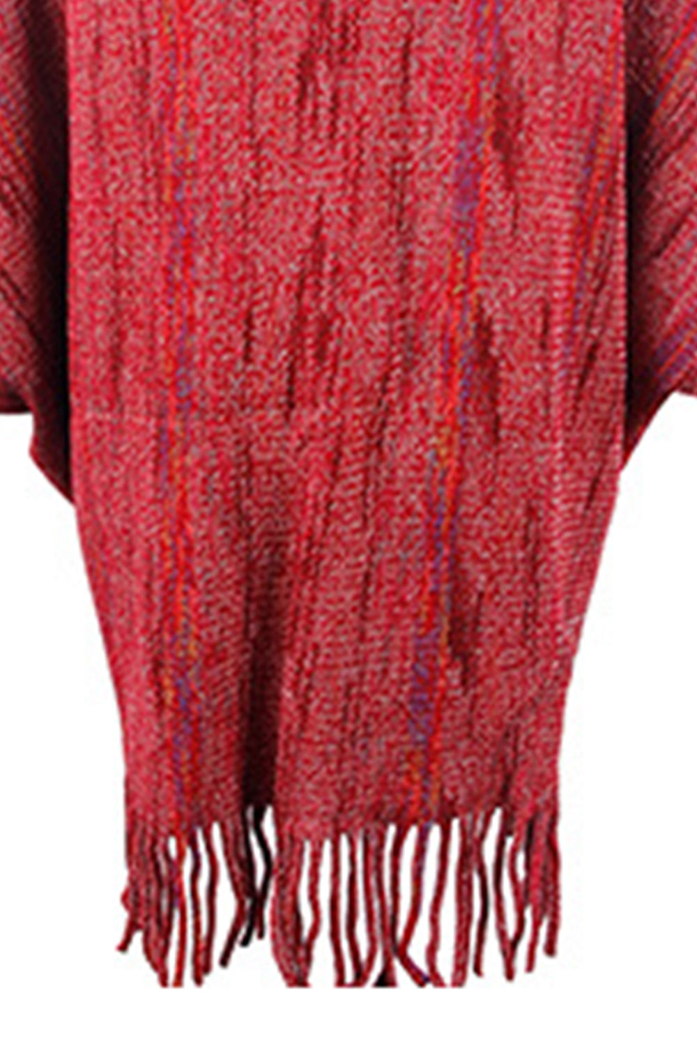 Fringe Detail Printed Poncho - felvior