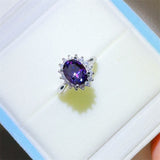 2 Carat 925 Sterling Silver Oval Moissanite Ring - felvior