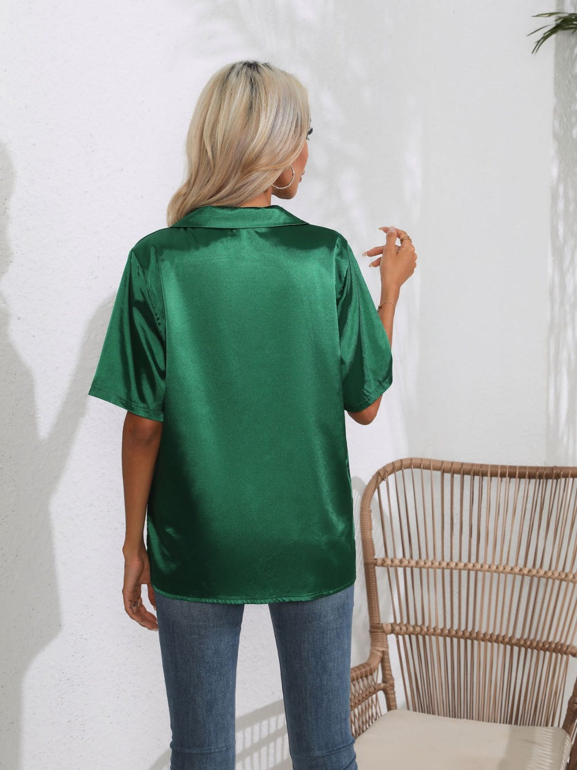 Button Down Short Sleeve Shirt - felvior