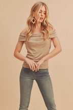 Aemi + Co Off-Shoulder Short Sleeve Top