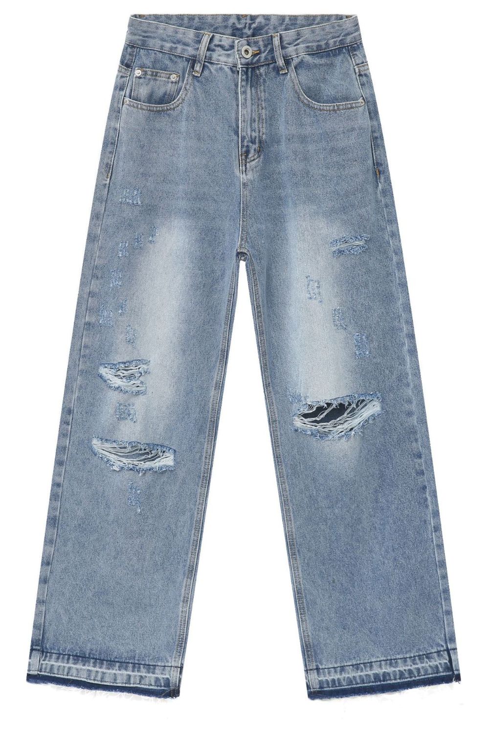 Men's Distressed Baggy Jeans - felvior