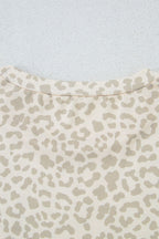 MAMA Letter Graphic Leopard Round Neck T-Shirt