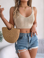 Cable-Knit Short Cami