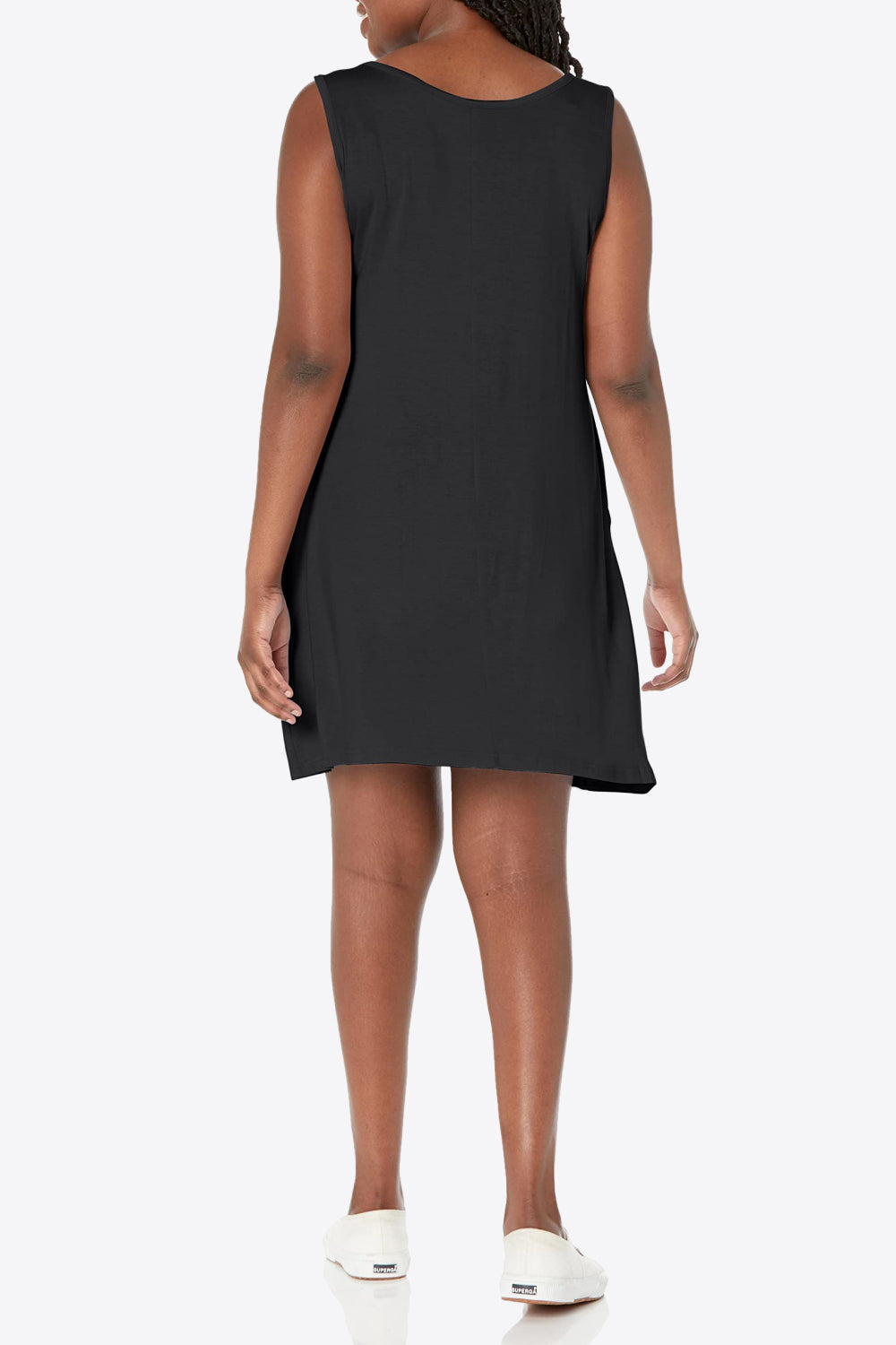 Full Size Round Neck Sleeveless Dress with Pockets - felvior