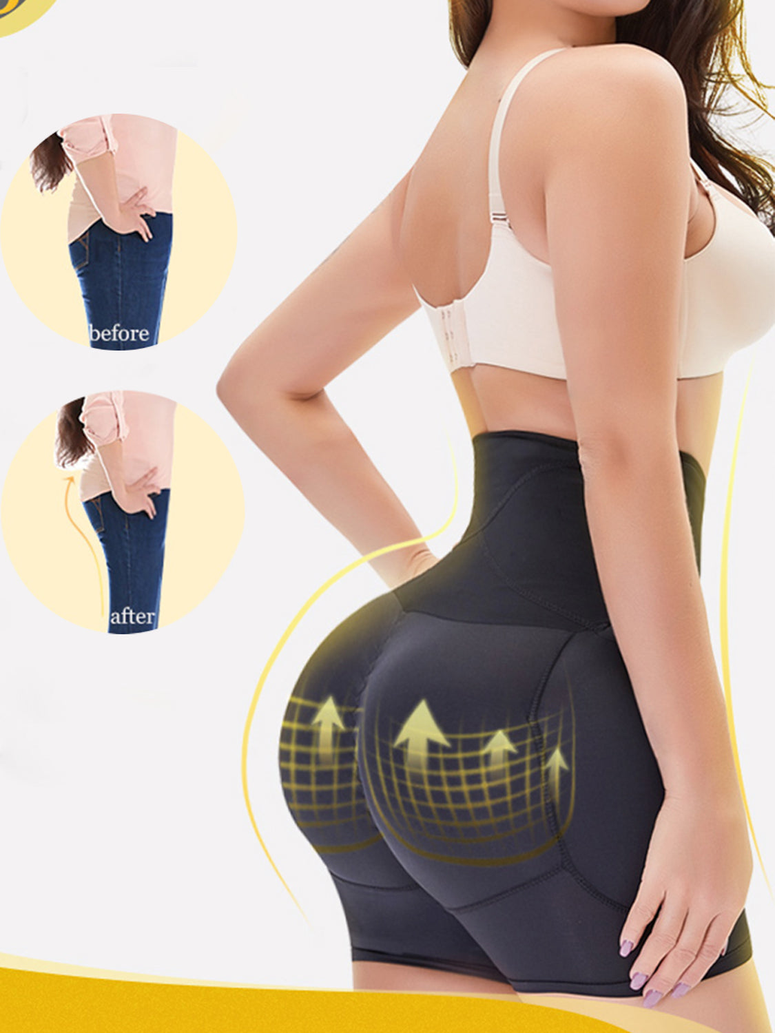 Full Size Hook and eye Shaping Shorts - felvior