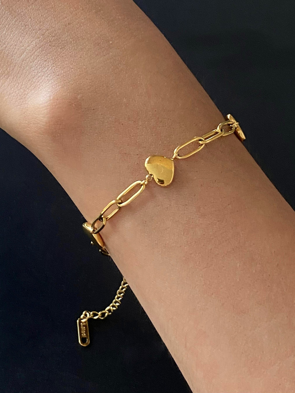 18K Gold-Plated Stainless Steel Heart Bracelet - felvior