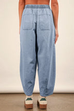 VERY J Washed Chambray Barrel Denim Pants
