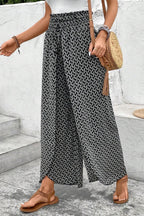 Slit Printed Wide leg Pants
