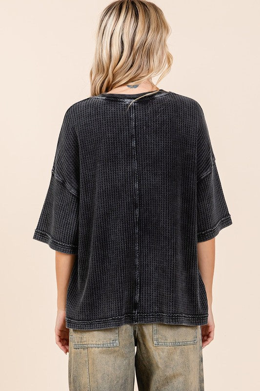 Mittoshop Mineral Wash Waffle Knit Short Sleeve Top Zweitbild