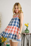 ADORA Plaid Tiered Babydoll Cami - felvior
