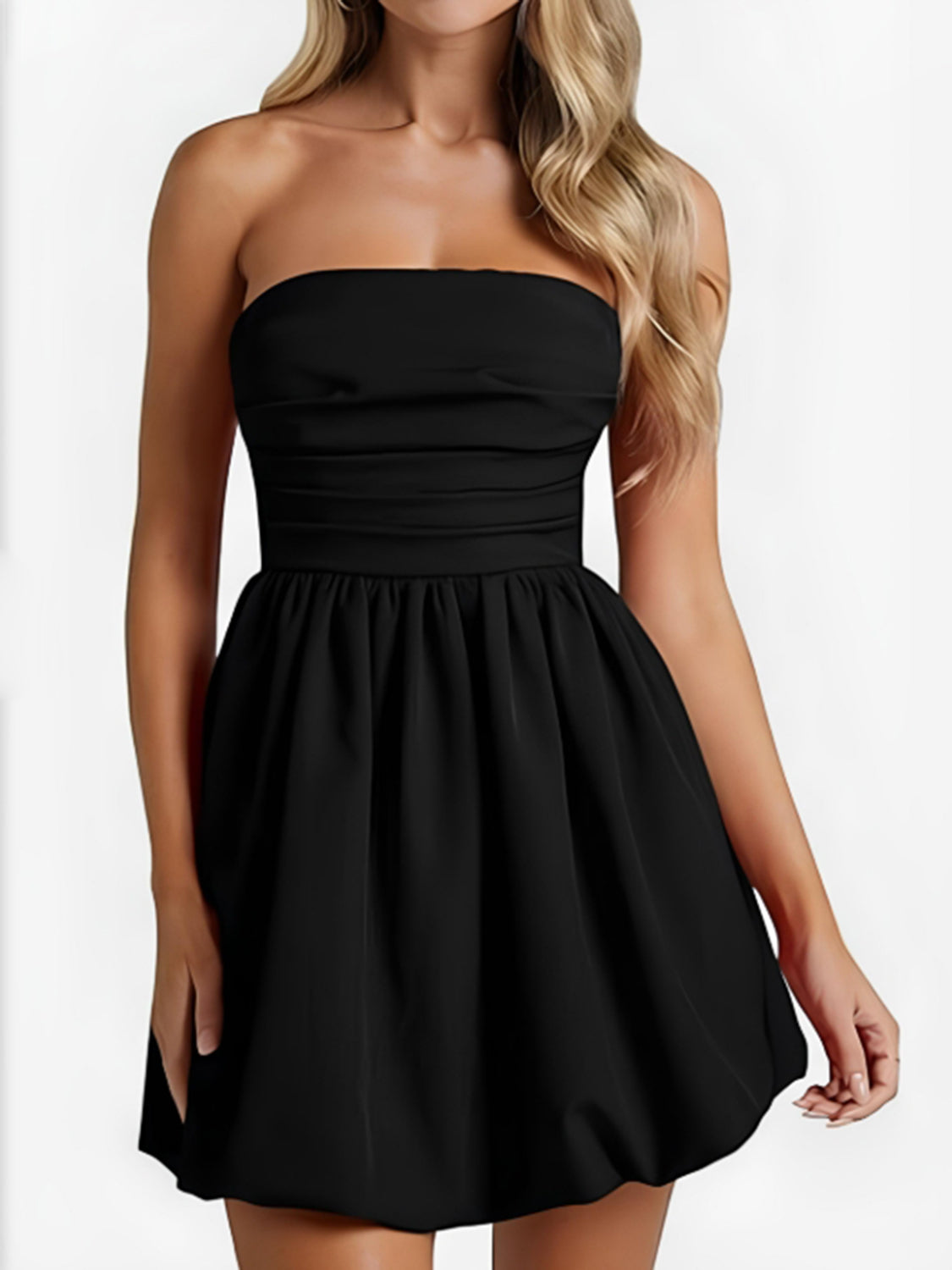 Ruched Tube Mini Dress - felvior