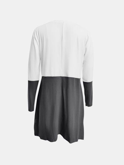 Full Size Graphic Two-Tone Round Neck Long Sleeve T-Shirt - felvior