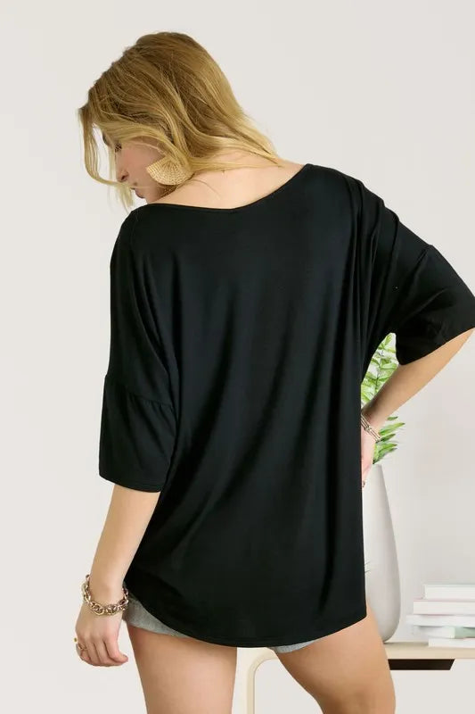 ADORA Sequin US Flag Pocketed Top