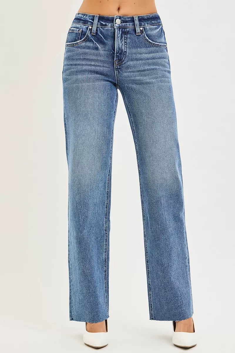 RISEN Tummy Control 4 Way Stretch Mid Rise Straight Jeans Secondary image