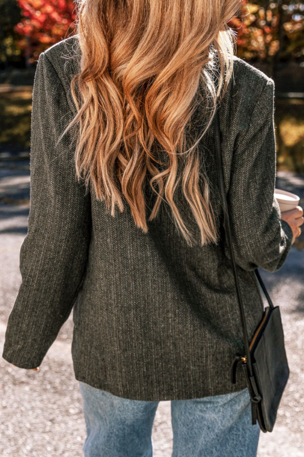 Pocketed Buttoned Long Sleeve Blazer - felvior