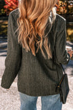 Pocketed Buttoned Long Sleeve Blazer - felvior