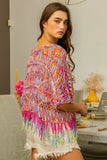 BiBi Openwork Fringed Knit Cover Up - felvior