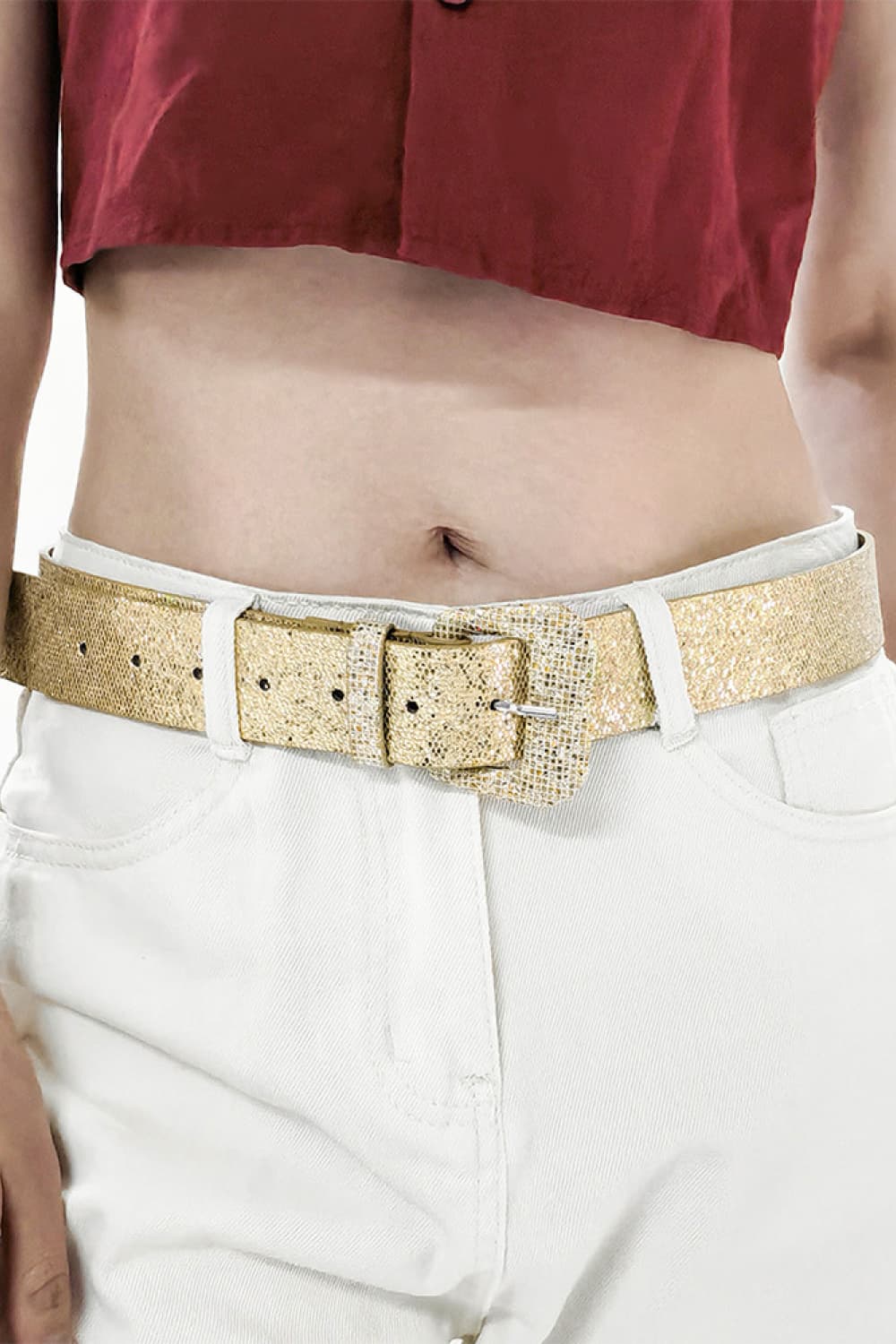 Glitter PU Leather Belt Secondary image