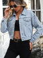 Button Up Denim Jacket with Chest Pockets