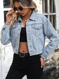 Button Up Denim Jacket with Chest Pockets