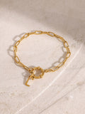 18K Gold-Plated Stainless Steel Letter L Bracelet - felvior