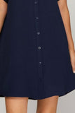 She + Sky Full Size Button Down Short Sleeve Woven Shirt Dress Plus Size - felvior