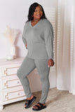 Basic Bae Bamboo Full Size V-Neck Long Sleeve Top and Pants Lounge Set - felvior