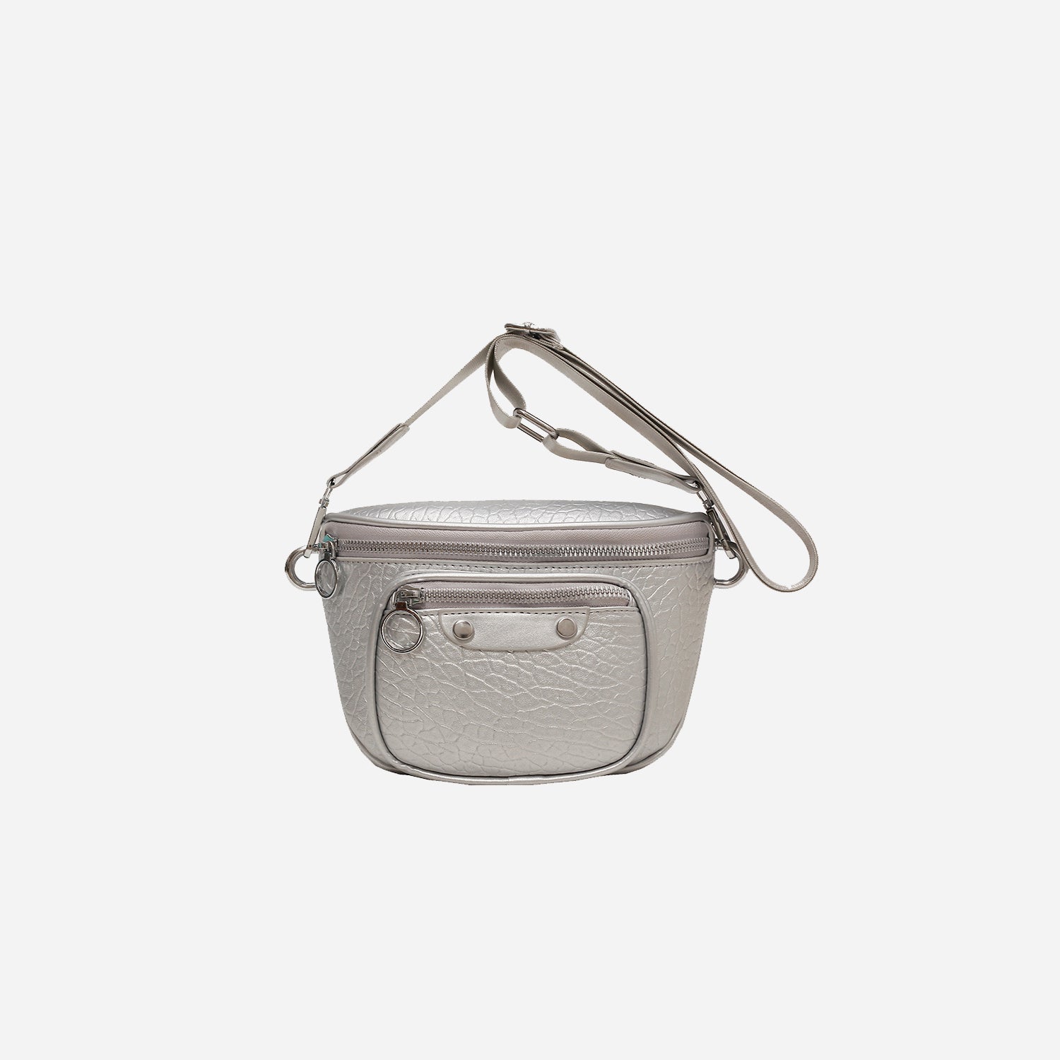 Texture PU Leather Crossbody Bag - felvior