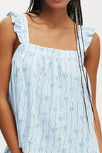 Bow Print Square Neck Cami and Shorts Set