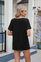 Florira Notched Short Sleeve T-Shirt
