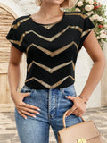 Contrast Round Neck Short Sleeve T-Shirt