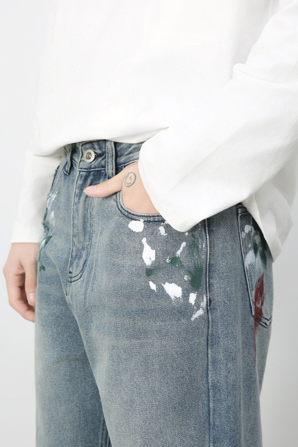 Men's Paint Wide Leg Jeans