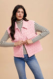 Annie Wear Texture Quilted Snap Down Vest Coat - felvior