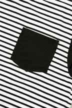 Striped Round Neck Cap Sleeve Top