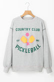 Pickleball Round Neck Dropped Shoulder Sweatshirt - felvior