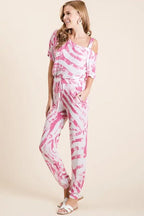 BiBi Zebra Print French Terry Top and Pants Set