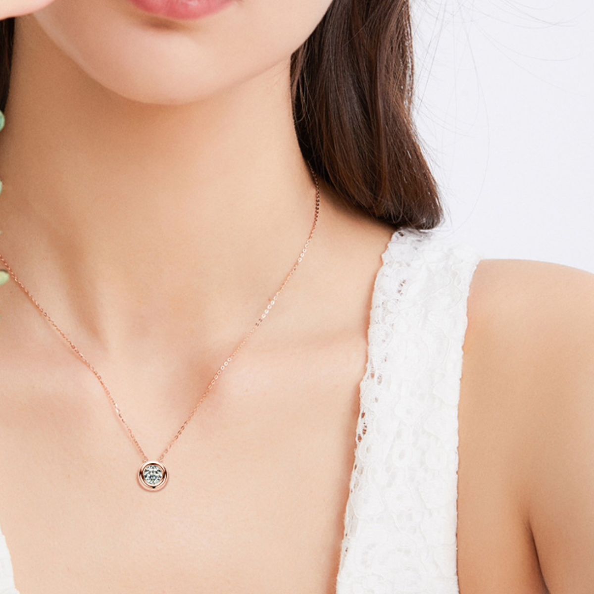 1 Carat Moissanite 925 Sterling Silver Necklace - felvior