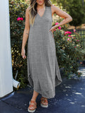 Full Size V-Neck Midi Tank Dress - felvior